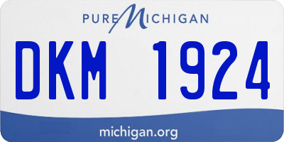 MI license plate DKM1924