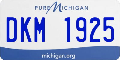 MI license plate DKM1925