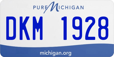 MI license plate DKM1928