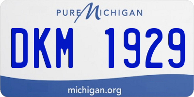 MI license plate DKM1929