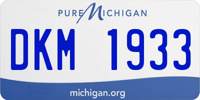MI license plate DKM1933