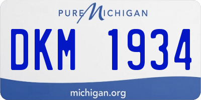 MI license plate DKM1934