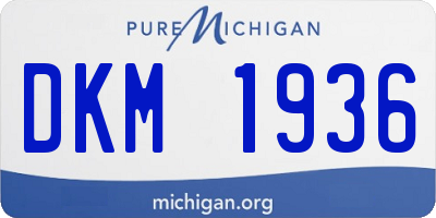 MI license plate DKM1936