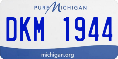MI license plate DKM1944