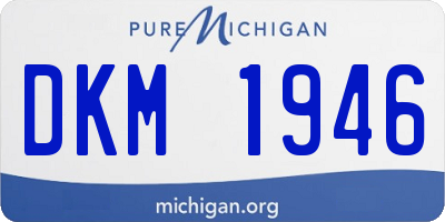 MI license plate DKM1946