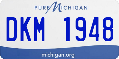 MI license plate DKM1948