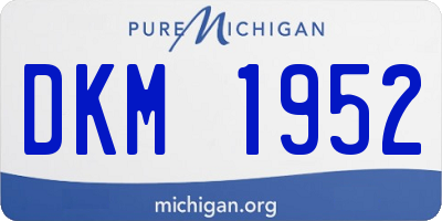 MI license plate DKM1952