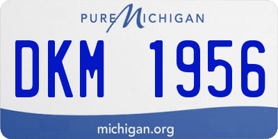 MI license plate DKM1956