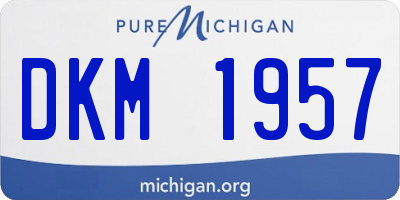 MI license plate DKM1957