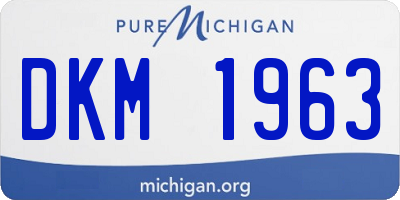 MI license plate DKM1963