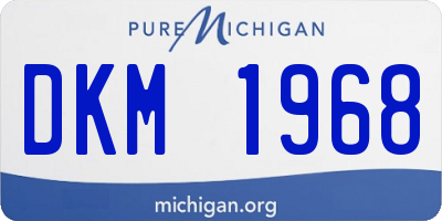MI license plate DKM1968