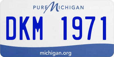 MI license plate DKM1971