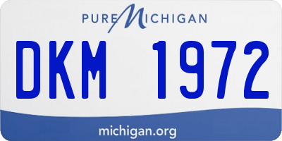 MI license plate DKM1972