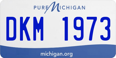 MI license plate DKM1973