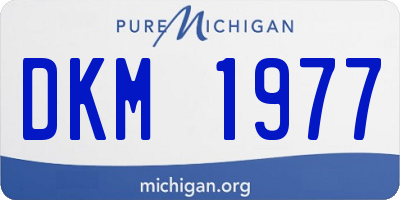 MI license plate DKM1977
