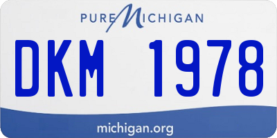 MI license plate DKM1978