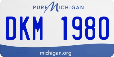 MI license plate DKM1980