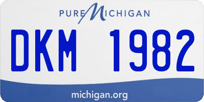 MI license plate DKM1982
