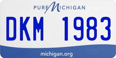 MI license plate DKM1983