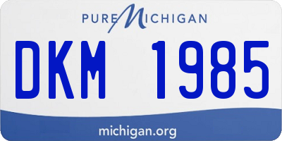 MI license plate DKM1985