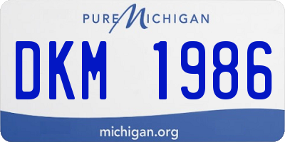 MI license plate DKM1986
