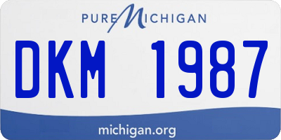 MI license plate DKM1987