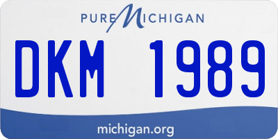 MI license plate DKM1989