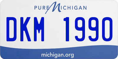 MI license plate DKM1990