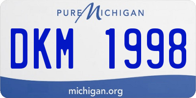 MI license plate DKM1998