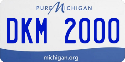 MI license plate DKM2000