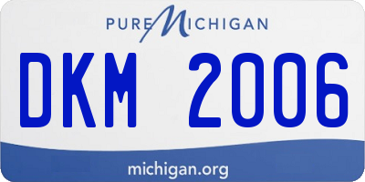 MI license plate DKM2006