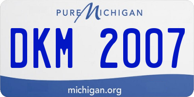 MI license plate DKM2007