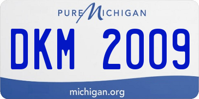 MI license plate DKM2009