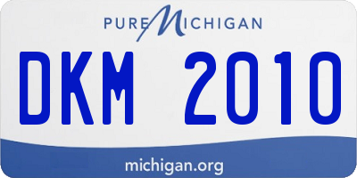 MI license plate DKM2010
