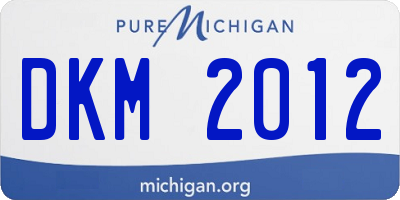 MI license plate DKM2012