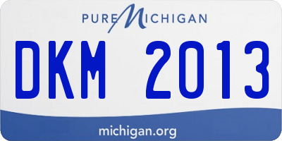 MI license plate DKM2013