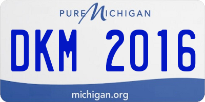 MI license plate DKM2016