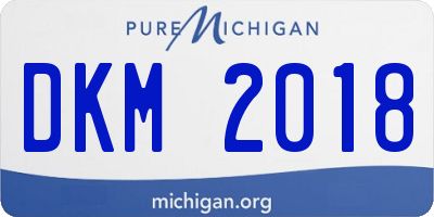 MI license plate DKM2018