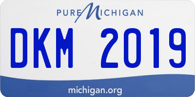 MI license plate DKM2019