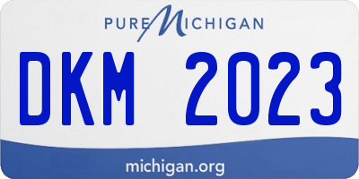 MI license plate DKM2023