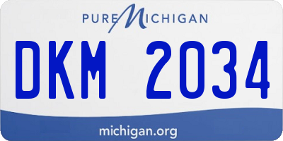 MI license plate DKM2034