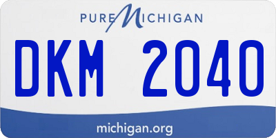 MI license plate DKM2040