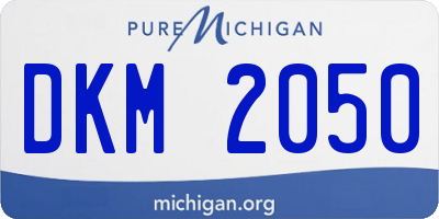 MI license plate DKM2050