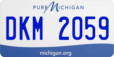 MI license plate DKM2059