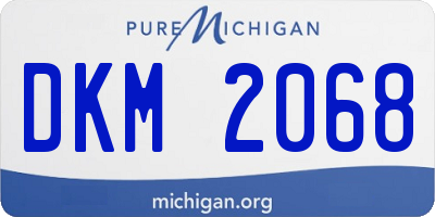 MI license plate DKM2068