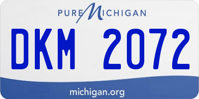 MI license plate DKM2072