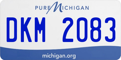 MI license plate DKM2083