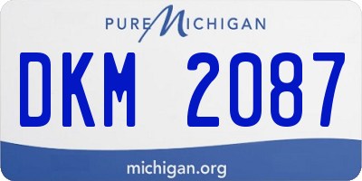 MI license plate DKM2087