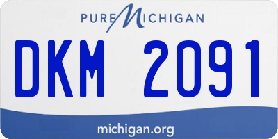 MI license plate DKM2091