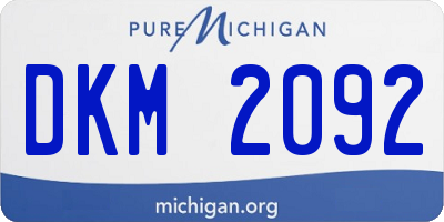 MI license plate DKM2092